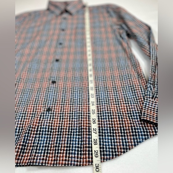 PERRY ELLIS Men's Slim Fit Stretch Multi-Color Long Sleeve Button Shirt‎ Size L - Picture 10 of 10